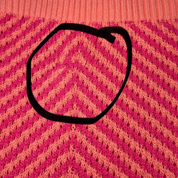 For Love & Lemons Chevron Knit Mini Skirt Pink & Orange XL - Picture 3 of 8